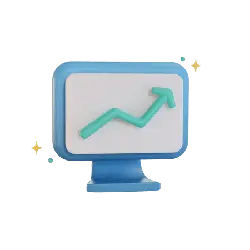 Computer Screen with Line Graph - growth - PNG
