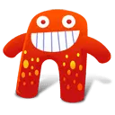 Smiley Monster - red - PNG