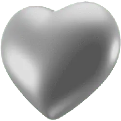 Silver Heart - silver - High Resolution PNG