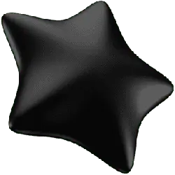 Black Star-shaped Object - metallic texture - Transparent Background PNG