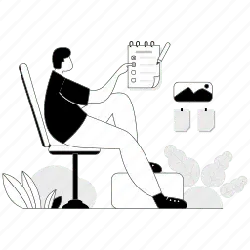 Office Scene Illustration - notebook - Transparent Layer PNG