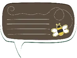 Bee Speech Bubble - lines - Transparent Background PNG