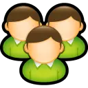 Three people icons in green clothes - icon - PNG