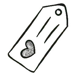 Heart Tag - simple - High Resolution PNG