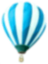 Blue and White Striped Hot Air Balloon - white - No Background PNG
