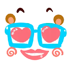 Cartoon Face with Glasses - cute - PNG Images