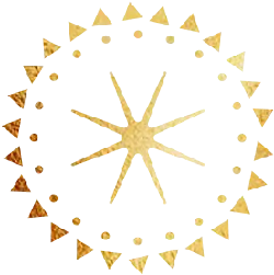 Golden Star Pattern - symmetrical - No Background PNG