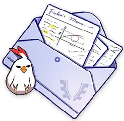 Chicken and Envelope - letter - High Resolution PNG