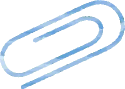 Paperclip - blue - line - Transparent Background PNG