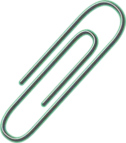 Paperclip - simple - green - Transparent Background PNG