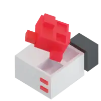Pixelated Robot - gray - No Watermark PNG