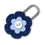 Blue Flower Decorative Button - homemade - High Resolution PNG