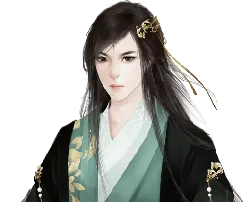 Ancient Chinese Male - long hair - High Resolution PNG