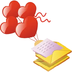 Heart Balloon Envelope - gift - High Resolution PNG