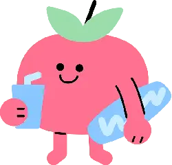 Drinking Fruit Cartoon Character - happy - High Resolution PNG