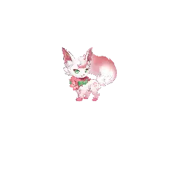 Pink and White Fox - fox - PNG