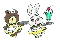 Bear and Rabbit in Aprons - food - High Resolution PNG