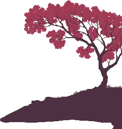 Pink Tree Shadow - illustration - No Background PNG