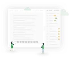 Two Characters Interacting with Computer Screen - interaction - No Background PNG