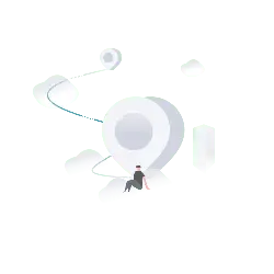 Clouds and Person Illustration - minimalism - No Background PNG