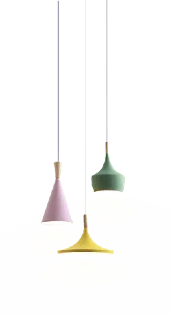 Colorful Pendant Lights - lighting - No Background PNG