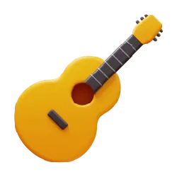 Yellow Guitar - cartoon - High Resolution PNG