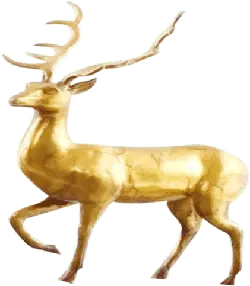 Golden Deer - decorative item - High Resolution PNG