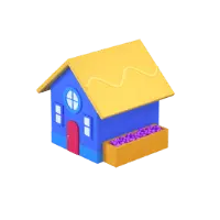 Colorful House - yellow - Transparent Background PNG