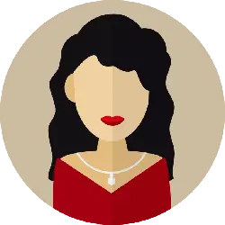 Woman in Red Dress with Black Hair - necklace - PNG