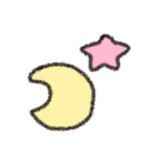 Moon and Star - cartoon - High Resolution PNG