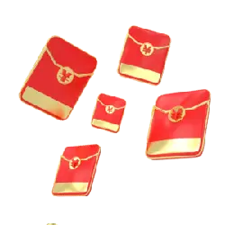 Red Envelope - gold - Transparent Background PNG