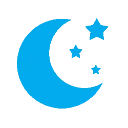 Blue Crescent and Stars - night sky - Free Download PNG