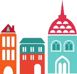 Colorful Buildings - simple - Transparent Layer PNG