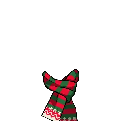 Red and Green Striped Scarf - red - Transparent Background PNG