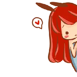 Red-haired Girl - red hair - heart - PNG
