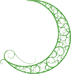 Decorative Crescent Moon - green - Transparent Layer PNG