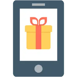 Gift on smartphone screen - gift - Transparent Layer PNG