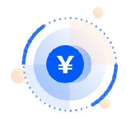 Yuan Symbol in Blue Circle - icon - Transparent Layer PNG
