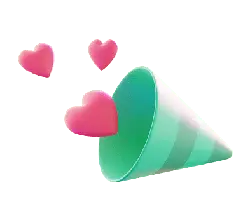 Heart Confetti Cone - party - Free PNG