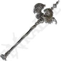 Silver Dragon Staff - ornament - High Resolution PNG