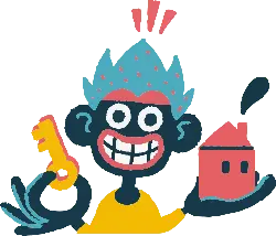 Blue Haired Character - house - Free Download PNG