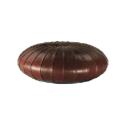 Brown Leather Ottoman - leather - High Resolution PNG