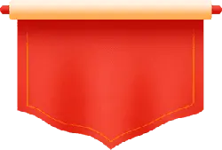 Red Scroll Flag - No Watermark PNG