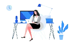 Office Scene Illustration - Lossless PNG
