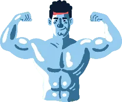 Blue Bodybuilder - muscle - PNG Images