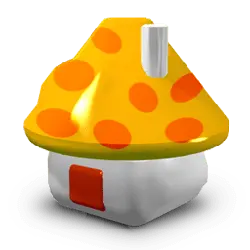 Mushroom House - orange - No Watermark PNG