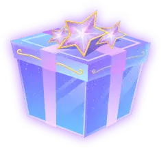 Glowing Gift Box - stars - Transparent Background PNG