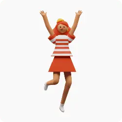 Jumping Cartoon Girl - jumping - Transparent Background PNG