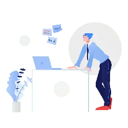 Man at Desk - plant - PNG Images