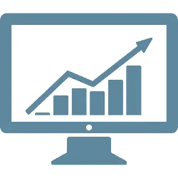 Computer Screen with Bar and Line Graph - growth - High Resolution PNG